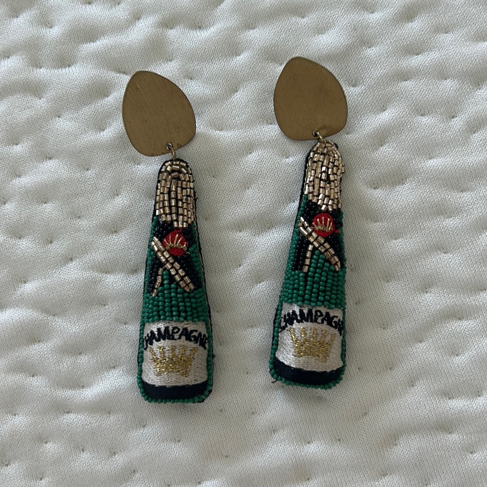 Allie beads champagne earrings